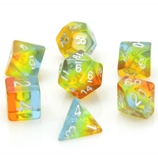 Dice 7-set Translucent Gradient (16mm) Sunrise