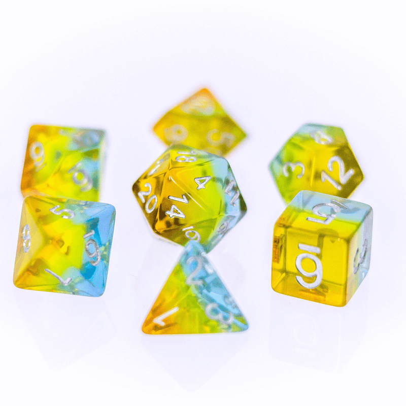 Dice 7-set Translucent Gradient (16mm) Sunrise