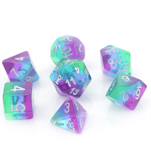 Dice 7-set Translucent Gradient (16mm) Sunset