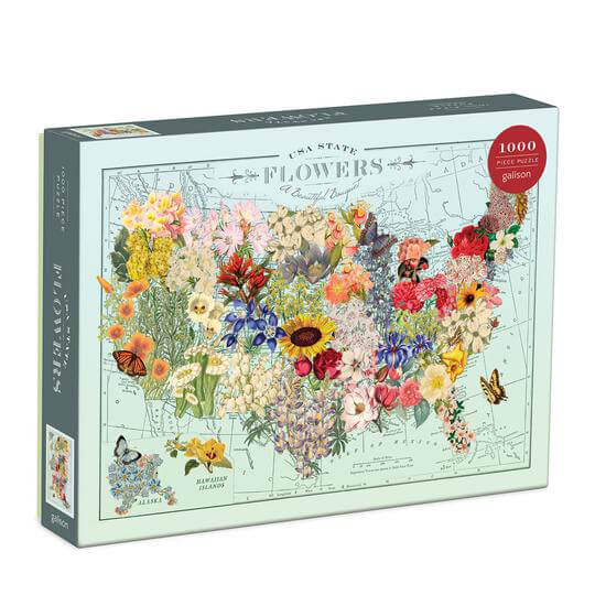 Puzzle (1000pc) USA State Flowers : A Beautiful Bouquet