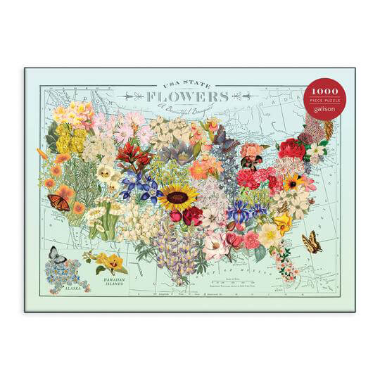 Puzzle (1000pc) USA State Flowers : A Beautiful Bouquet