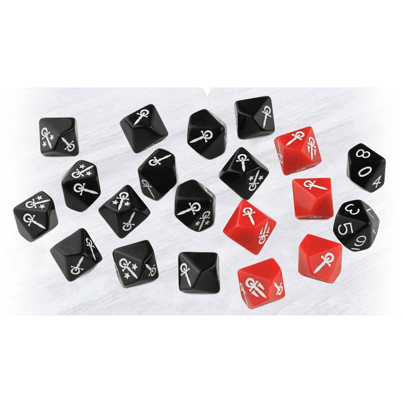 Dice Set (20d10, 16mm) Vampire the Masquerade (5th ed) — Twenty Sided Dice Set (20d10, 16mm) Vampire the Masquerade (5th ed) — Twenty Sided