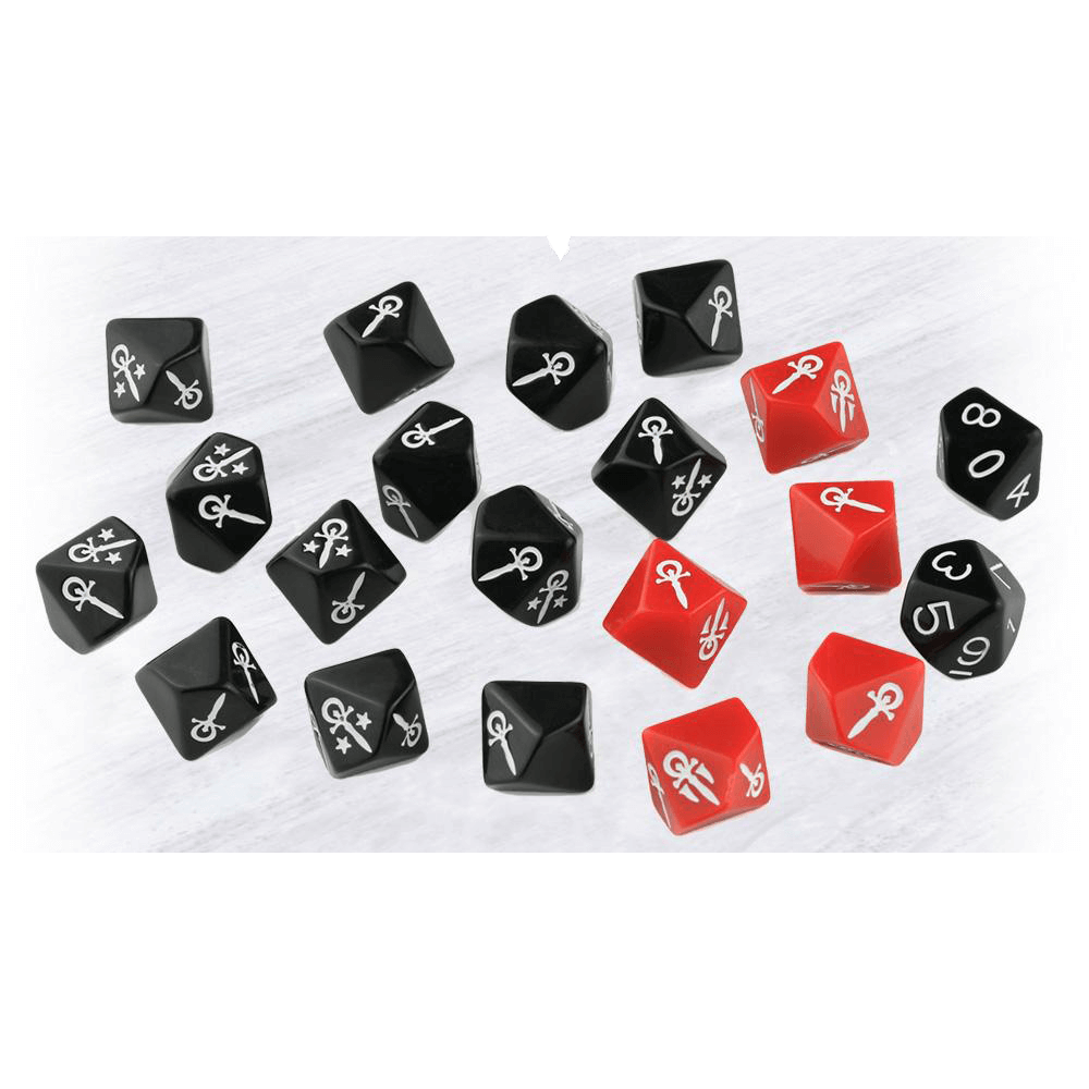 Dice Set (20d10, 16mm) Vampire the Masquerade (5th ed) — Twenty Sided Dice Set (20d10, 16mm) Vampire the Masquerade (5th ed) — Twenty Sided