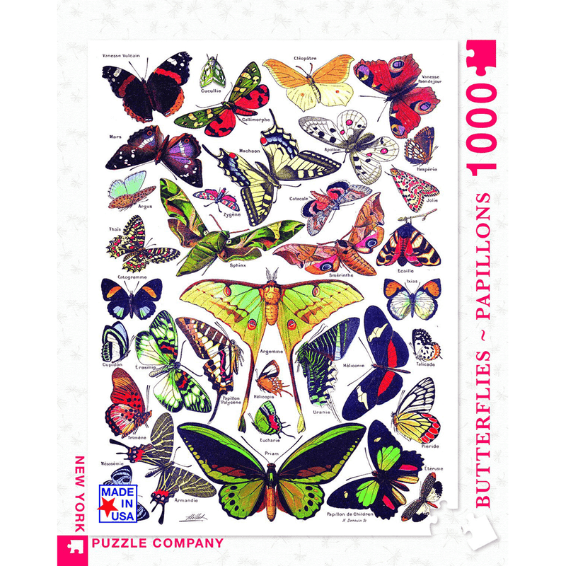 Puzzle (1000pc) Vintage : Butterflies