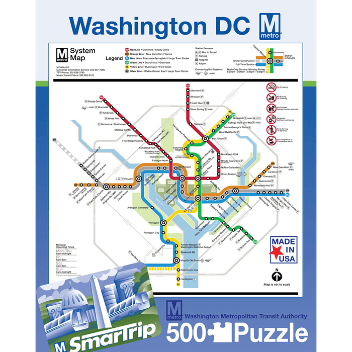 Puzzle (500pc) Map : Washington DC Metro System