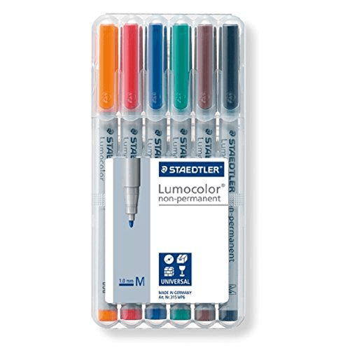 Wet Erase Marker Staedtler Lumocolor (6ct) Color — Twenty Sided Store