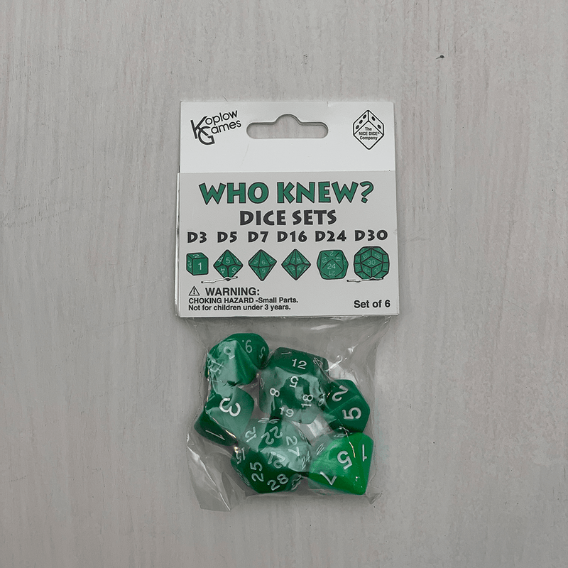 Dice Set Who Knew? (6ct) Green / White