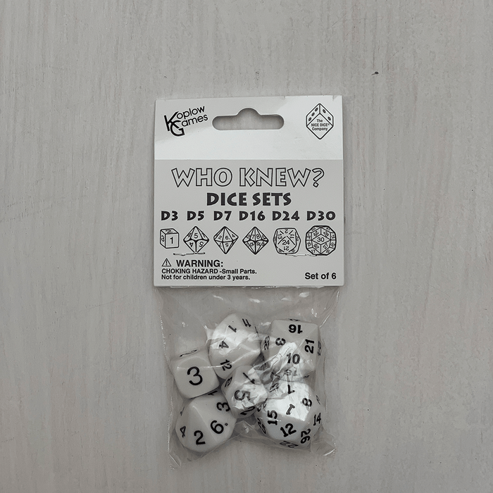 Dice Set Who Knew? (6ct) White / Black