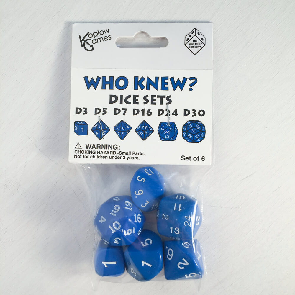 Dice Set Who Knew? (6ct) Blue / White