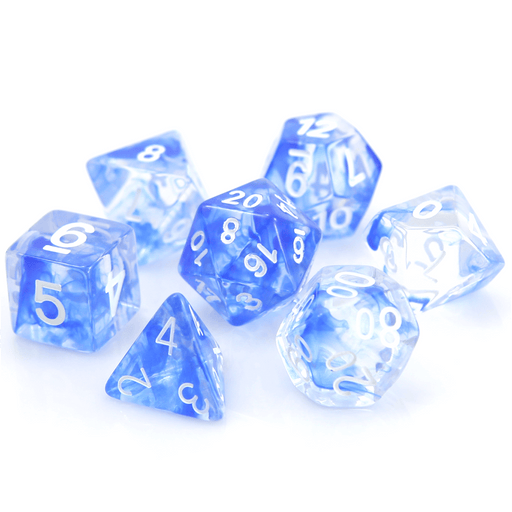 Dice 7-set Wisp (16mm) Blue