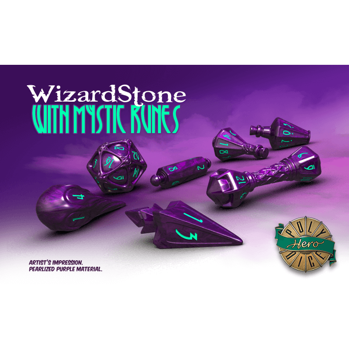 Wizard Dice 7-set Wizardstone w/ Mystic Runes