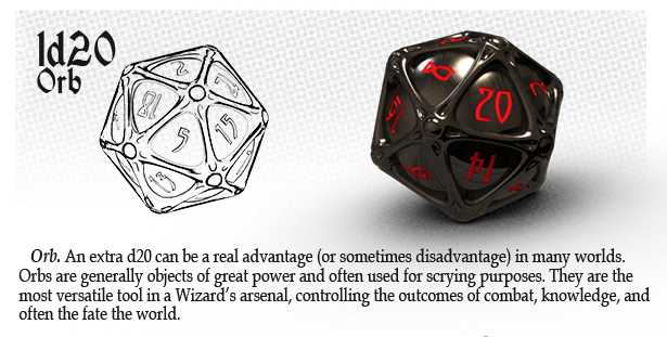 Polyhedral Dice d20 Wizard Orb