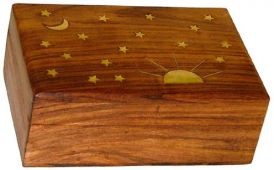 Wood Box (4x6in) Sun and Stars