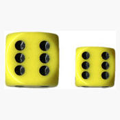 Dice Set 12d6 Opaque (16mm) 25602 Yellow / Black