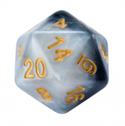 Dice 7-set Yin Yang (16mm) Black / White