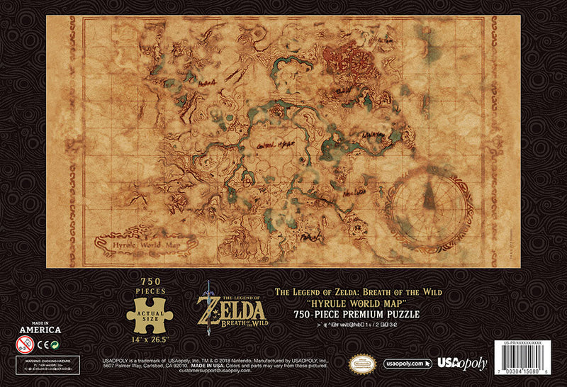 Puzzle (750pc) Legend of Zelda : Breath of the Wild Hyrule Map