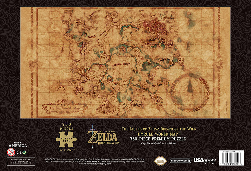 Puzzle (750pc) Legend of Zelda : Breath of the Wild Hyrule Map