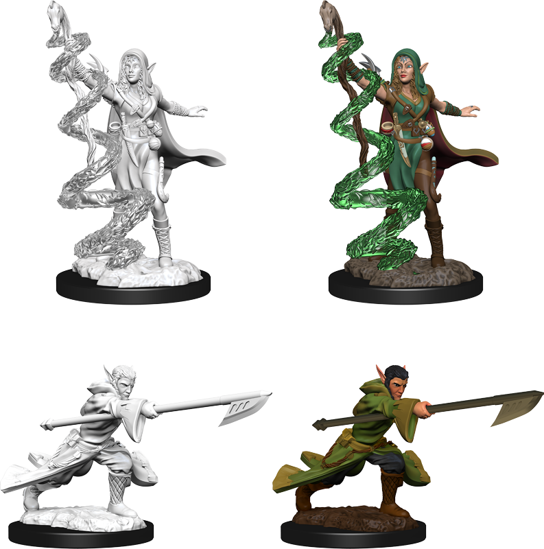 Mini - D&D Magic the Gathering : Joraga Warcaller & Joraga Treespeaker (Elf Wizards)