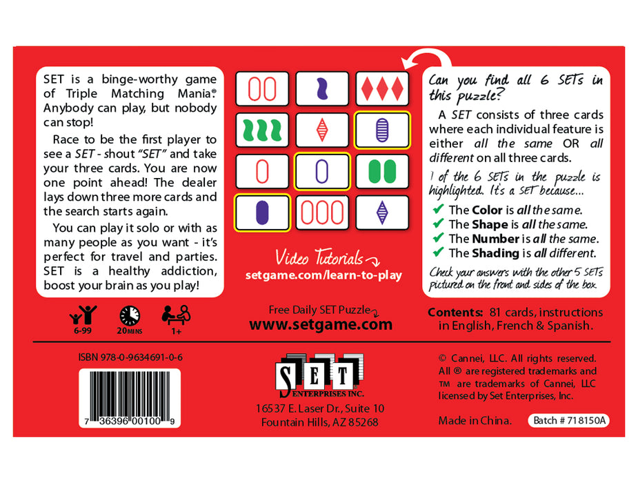 Set Card Set Card Game — Twenty Sided™